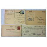 Vintage Receipts and Documents including Bus Transportation, Property Taxes, United States Railroad, and More