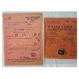 International Receipts and Documents with Stamps