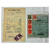 International Receipts and Documents with Stamps