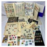 Bundle of Global Postage Stamps and 1982 USPS Stamp Album