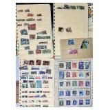 Bundle of Global Postage Stamps and 1982 USPS Stamp Album