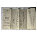 Antique Documents with Stock Transfer, Documentary and Internal Revenue Stamps dating back to 1873