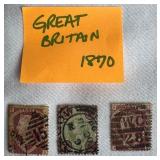 Grouping of Great Britain Stamps from the late 1800