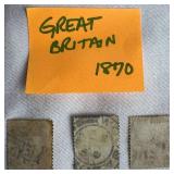Grouping of Great Britain Stamps from the late 1800