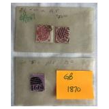 Grouping of Great Britain Stamps from the late 1800