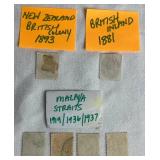 Great Britain Postage Stamps from Colonies, British Islands, Straits Settlements, and Malaya Straits