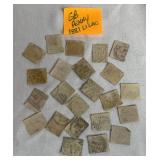 Postage Stamps from Great Britain - Penny Black, Red, Green and Lilac dating back to 1840