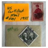 Variety of Stamps from United States dating back to 1894 - Internal Revenue, Certified Mail, Florida Documentary, Stock Transfer, NRA and Bulk Mail