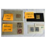 Europeon Stamps from Norway, Ireland, Italy, France, Switzerland, Portugal, and Montenegro dating back to 1851