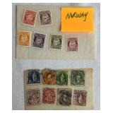 Europeon Stamps from Norway, Ireland, Italy, France, Switzerland, Portugal, and Montenegro dating back to 1851