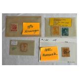 Small Bundle of Stamps from Nicaragua, Peru, Columbia, Antigua, Barbados, Venezuela, Uruguay, Philippines, and Prince Edward Island dating back to 1861