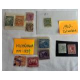 Small Bundle of Stamps from Nicaragua, Peru, Columbia, Antigua, Barbados, Venezuela, Uruguay, Philippines, and Prince Edward Island dating back to 1861