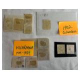 Small Bundle of Stamps from Nicaragua, Peru, Columbia, Antigua, Barbados, Venezuela, Uruguay, Philippines, and Prince Edward Island dating back to 1861