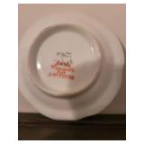 Set of 8 Antique Limoges Porcelain Butter Pat Chip Plates and Display Shelf