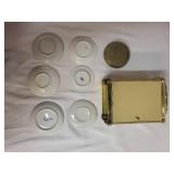 Hamilton Quartz Mantel Clock with Assorted Decorative Butter Chip Plates including one Meissen plate