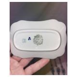 Russian Porcelain Set with Blue Floral Design in Tin Box