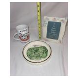 Set of 3 Home Decor Items: Lenox Frame, Baltimore Club Tray, Dog Mug