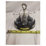 Vintage Bar Spin and Shoot Drinking Game Set with 6 Glasses