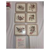 Theodore Haviland Limoges France Tea Cup & Saucer with Floral Coaster Set