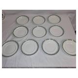 Set of 11 Botanic Garden Mugs and 10 Green Rim Plates by Portmeirion