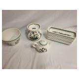 Set of Portmeirion Botanic Garden Tableware with Teapot and Dishes