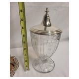 Vintage Silver Plated Candy Dish and Glass Jar with Lid