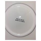 Holiday Decor Set with SANTA Cookie Plate, Silver Plate, Gold Wire Basket & Tree Place Card Holders