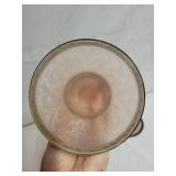 Vintage Pink Glass Serving Collection with Plates and Candlesticks