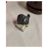 Royal Copenhagen Mouse on Sugar Cube, Glass Pumpkin and Decorative Orchid Plant