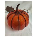 Royal Copenhagen Mouse on Sugar Cube, Glass Pumpkin and Decorative Orchid Plant