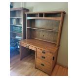Solid Wood Desk with Open Shelves