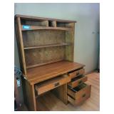 Solid Wood Desk with Open Shelves