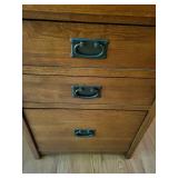 Solid Wood Desk with Open Shelves