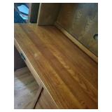 Solid Wood Desk with Open Shelves