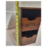Wooden Desktop Storage Drawer with Brass Handles