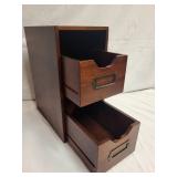 Wooden Desktop Storage Drawer with Brass Handles