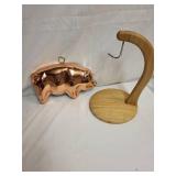 Eclectic Kitchen Set with Copper Pig Mold, Bundt Pan, Pitcher, and Holder