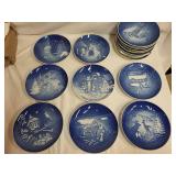 Collection of 27 Royal Copenhagen Blue Christmas Plates