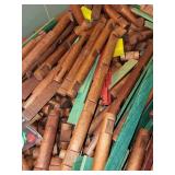 Large Assortment of Vintage Wooden Log Building Blocks with Accessories