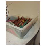 Large Assortment of Vintage Wooden Log Building Blocks with Accessories