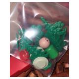 Large Assortment of Vintage Wooden Log Building Blocks with Accessories