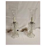 Pair of Vintage Crystal Table Lamps with Prisms
