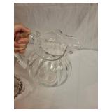 Vintage Glassware Collection: Pitcher, Divided Platter, Compote Dish