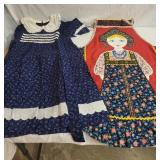 Handcrafted Folk Art Apron and Vintage-style Dress Set