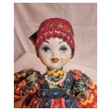 Set of 2 Decorative Porcelain Dolls with Traditional Attire
