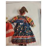 Set of 2 Decorative Porcelain Dolls with Traditional Attire