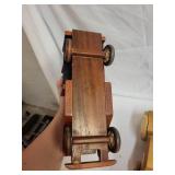 Set of 2 Handmade Wooden Toy Vehicles - Truck and Bulldozer