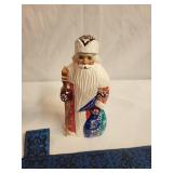 Russian Folk Art Collection: Wooden Horse, Santa Figurine, and Tapestry