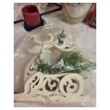 Holiday Collection with Tree Candle Holder, Mosaic Vase, and Fiber Optic Santa