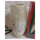 Holiday Collection with Tree Candle Holder, Mosaic Vase, and Fiber Optic Santa